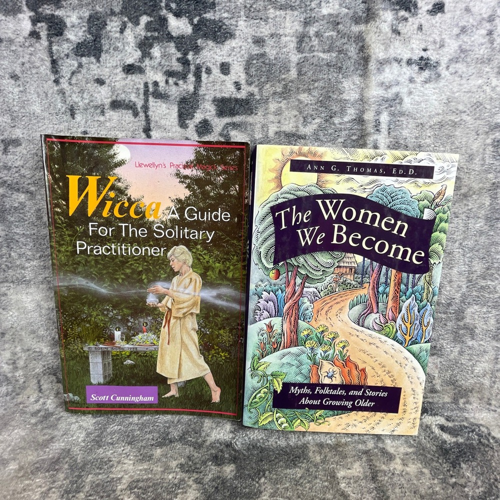 Wicca Solitary Practitioner & Women We Become 2 Book Lot Cunningham Thomas